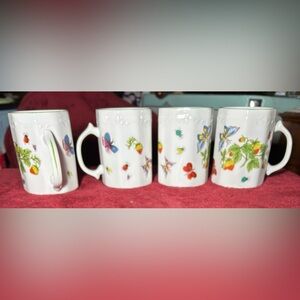 Vintage Arnart 1986 Strawberry Festival mugs, set of 4